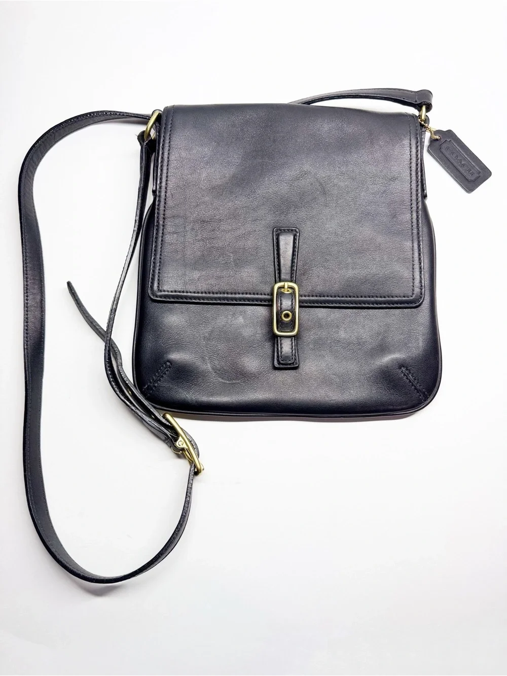 Vintage Y2K Coach Legacy Slim Flap Leather Crossbody Black 9592